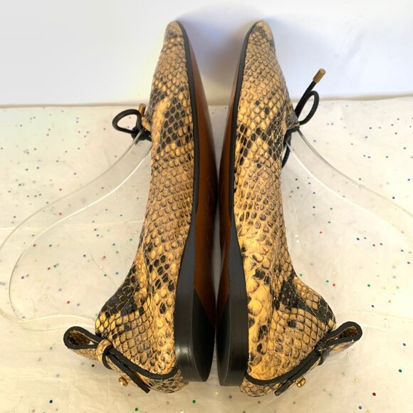 Frame Le Sunset Ballet Flats Python Multi Print Brwn/Blk Lambskin 39.5 Quiet Lux - Picture 12 of 16